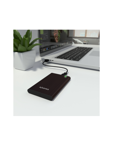 AISENS Caja Externa 2.5" ASE-2525BWN 9.5 mm SATA A USB 3.0/USB 3.1 Gen1, Marron