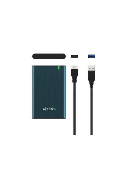 AISENS Caja Externa 2.5" ASE-2525PB 9.5 mm SATA A USB 3.0/USB 3.1 Gen1, Azul Pacifico