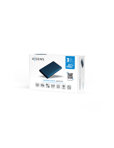 AISENS Caja Externa 2.5" ASE-2525PB 9.5 mm SATA A USB 3.0/USB 3.1 Gen1, Azul Pacifico