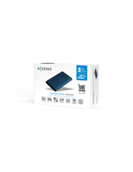 AISENS Caja Externa 2.5" ASE-2525PB 9.5 mm SATA A USB 3.0/USB 3.1 Gen1, Azul Pacifico