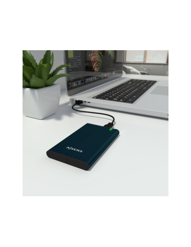 AISENS Caja Externa 2.5" ASE-2525PB 9.5 mm SATA A USB 3.0/USB 3.1 Gen1, Azul Pacifico