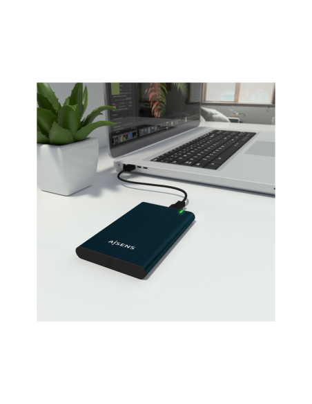 AISENS Caja Externa 2.5" ASE-2525PB 9.5 mm SATA A USB 3.0/USB 3.1 Gen1, Azul Pacifico