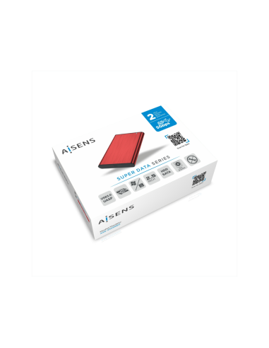 AISENS Caja Externa 2,5" ASE-2525RED 9.5mm SATA a USB 3.0/USB3.1 Gen1, Rojo