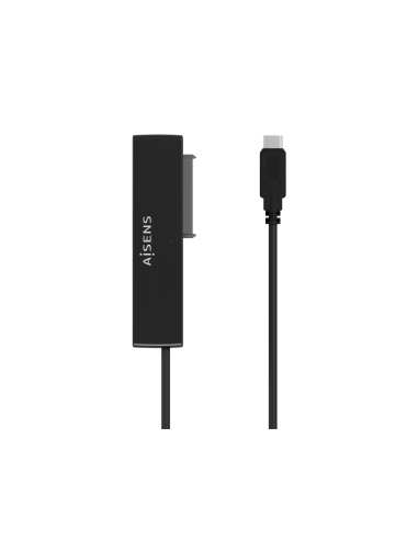AISENS Adaptador ASE-35C02B SATA a USB-C USB 3.0/USB3.1 GEN1 para Discos Duros 2.5" y 3.5" con Alimentador, Negro