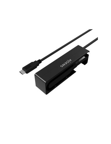 AISENS Adaptador ASE-35C02B SATA a USB-C USB 3.0/USB3.1 GEN1 para Discos Duros 2.5" y 3.5" con Alimentador, Negro