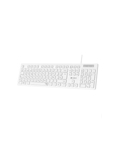 SUBBLIM Teclado Ergonómico Business Slim Silencioso con cable USB Blanco