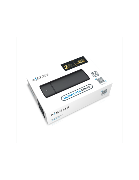 AISENS Caja Externa M.2 (NGFF) ASM2-001B SATA/NVME a USB3.1/USB3.2 Gen2, Negra