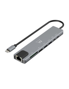 Ewent EW1146 base para portátil y replicador de puertos Alámbrico USB 3.2 Gen 1 (3.1 Gen 1) Type-C Gris