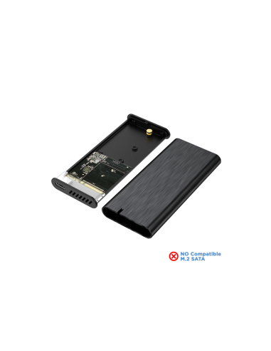 AISENS Caja Externa M.2 (NGFF) ASM2-008B NVMe a USB3.2 Gen2, Negra