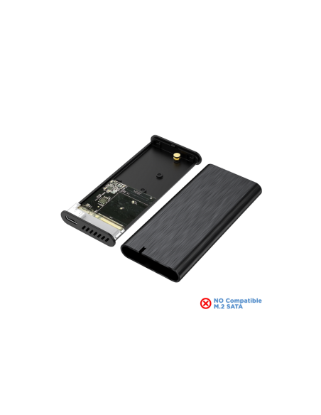 AISENS Caja Externa M.2 (NGFF) ASM2-008B NVMe a USB3.2 Gen2, Negra