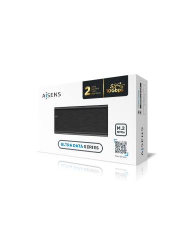AISENS Caja Externa M.2 (NGFF) ASM2-008B NVMe a USB3.2 Gen2, Negra