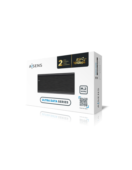 AISENS Caja Externa M.2 (NGFF) ASM2-008B NVMe a USB3.2 Gen2, Negra