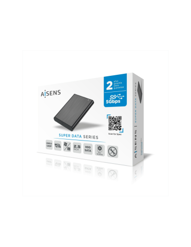 AISENS Caja Externa 2,5" ASE-2525B 9.5mm SATA a USB 3.0/USB3.1 Gen1, Negra