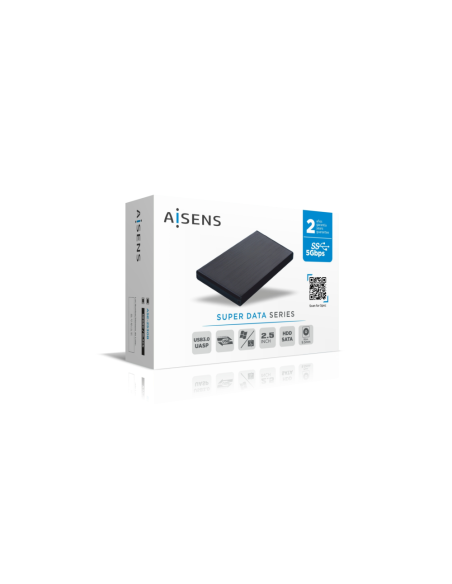 AISENS Caja externa 2,5" ASE-2530B 9.5 mm SATA a USB 3.0/USB 3.1 Gen1, Negra