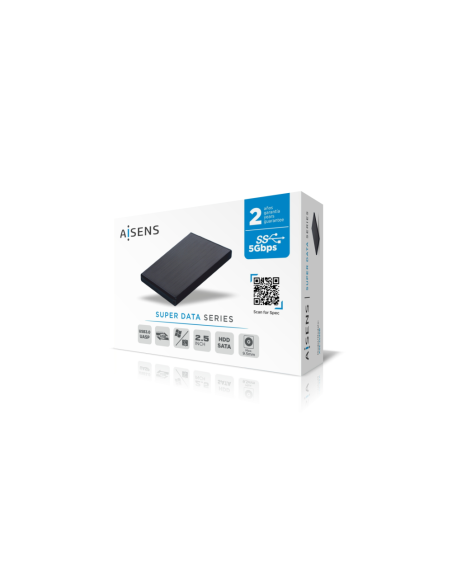 AISENS Caja externa 2,5" ASE-2530B 9.5 mm SATA a USB 3.0/USB 3.1 Gen1, Negra