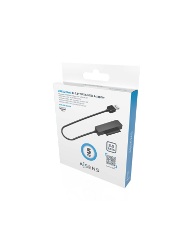 AISENS Adaptador SATA a USB-A USB3.0/USB3.1 Gen1 para Discos Duros 2.5?, Negro