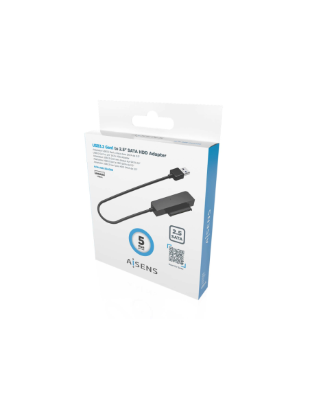 AISENS Adaptador SATA a USB-A USB3.0/USB3.1 Gen1 para Discos Duros 2.5?, Negro