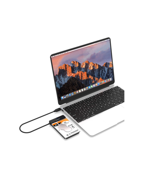 AISENS Adaptador SATA a USB-C USB3.0/USB3.1 Gen1 para Discos Duros 2.5?, Negro