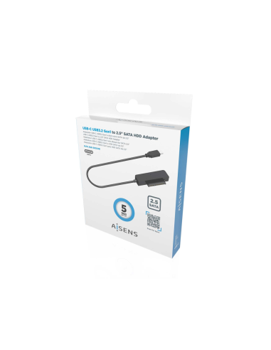 AISENS Adaptador SATA a USB-C USB3.0/USB3.1 Gen1 para Discos Duros 2.5?, Negro
