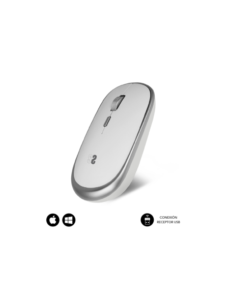 SUBBLIM Ratón Inalámbrico Mini Wireless Mini Mouse Silver