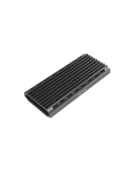 AISENS Caja Externa M.2 RGB Gaming ASM2-RGB011GR SATA/NVMe A USB3.1 Gen2, Gris