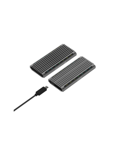 AISENS Caja Externa M.2 RGB Gaming ASM2-RGB011GR SATA/NVMe A USB3.1 Gen2, Gris