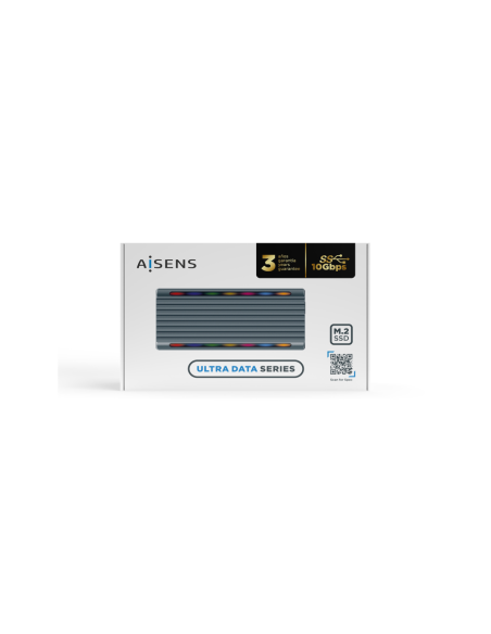 AISENS Caja Externa M.2 RGB Gaming ASM2-RGB011GR SATA/NVMe A USB3.1 Gen2, Gris