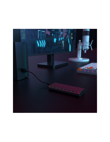 AISENS Caja Externa M.2 RGB Gaming ASM2-RGB011GR SATA/NVMe A USB3.1 Gen2, Gris