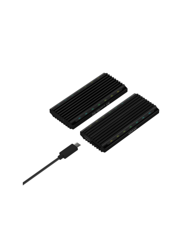 AISENS Caja Externa M.2 RGB Gaming ASM2-RGB012B SATA/NVMe A USB3.1 Gen2, Negra