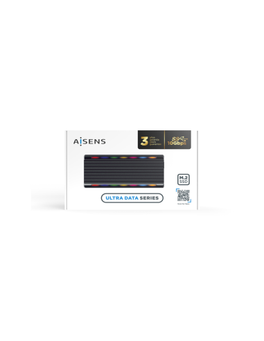 AISENS Caja Externa M.2 RGB Gaming ASM2-RGB012B SATA/NVMe A USB3.1 Gen2, Negra