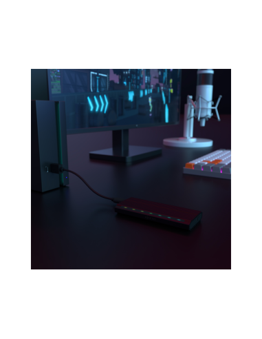 AISENS Caja Externa M.2 RGB Gaming ASM2-RGB012B SATA/NVMe A USB3.1 Gen2, Negra