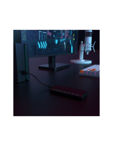 AISENS Caja Externa M.2 RGB Gaming ASM2-RGB012B SATA/NVMe A USB3.1 Gen2, Negra