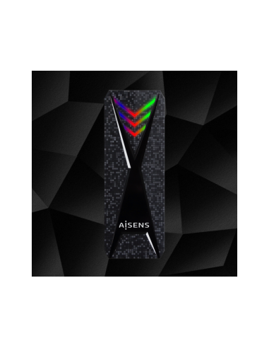 AISENS Caja Externa M.2 (NGFF) RGB Gaming ASM2-RGB013B NVMe a USB3.2 Gen2, Negra