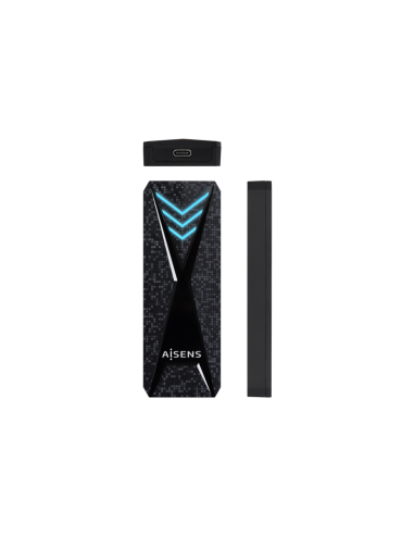 AISENS Caja Externa M.2 (NGFF) RGB Gaming ASM2-RGB013B NVMe a USB3.2 Gen2, Negra