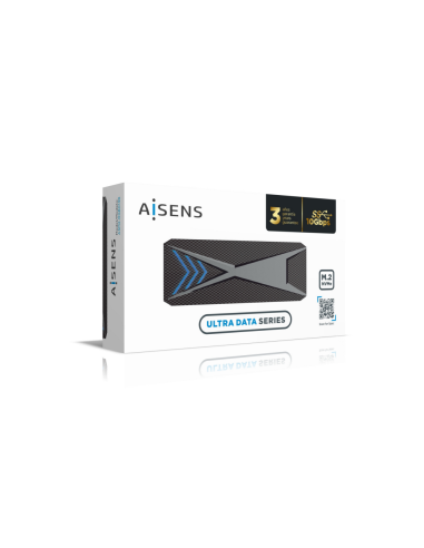 AISENS Caja Externa M.2 (NGFF) RGB Gaming ASM2-RGB013B NVMe a USB3.2 Gen2, Negra