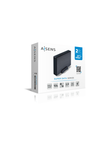 AISENS Caja externa 3,5" ASE-3530B SATA a USB 3.0/USB 3.1 Gen1, Negra