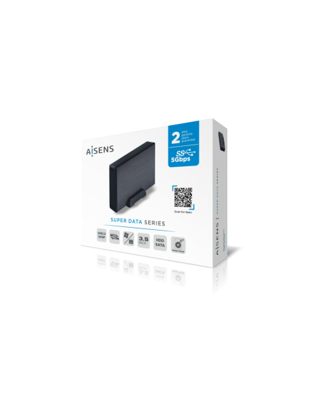 AISENS Caja externa 3,5" ASE-3530B SATA a USB 3.0/USB 3.1 Gen1, Negra