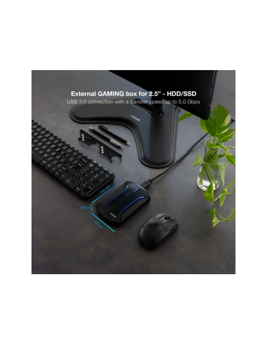 TooQ TQE-2599RGB caja para disco duro externo Carcasa de disco duro/SSD Negro 2.5"