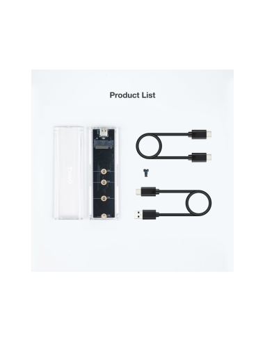 TooQ Caja Externa para SSD M.2 NGFF/NVMe, Transparente, RGB