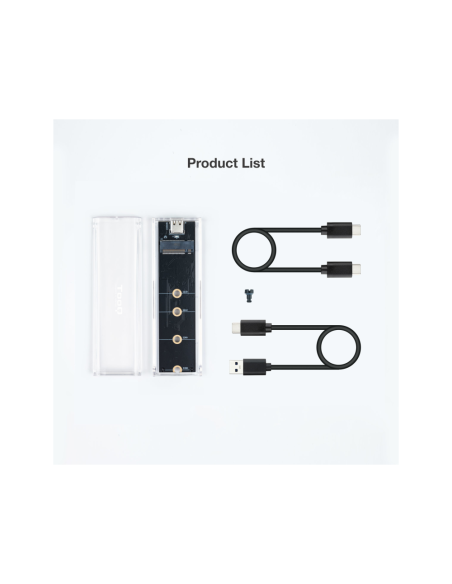 TooQ Caja Externa para SSD M.2 NGFF/NVMe, Transparente, RGB