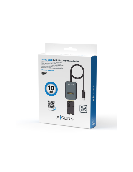 AISENS USB-C Dock M.2 (NGFF) ASUC-M2D012-GR SATA/NVMe A USB3.1 Gen2, Gris
