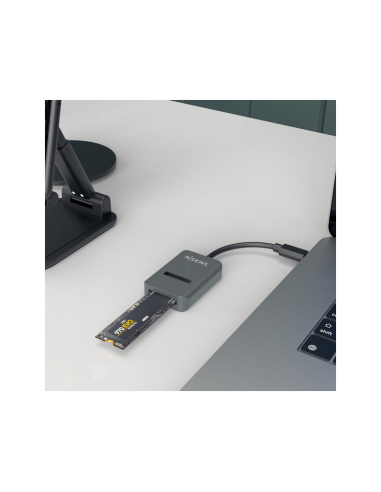 AISENS USB-C Dock M.2 (NGFF) ASUC-M2D012-GR SATA/NVMe A USB3.1 Gen2, Gris