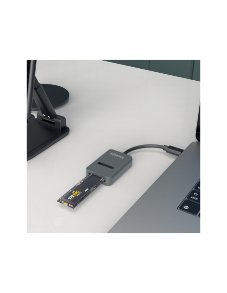 AISENS USB-C Dock M.2 (NGFF) ASUC-M2D012-GR SATA/NVMe A USB3.1 Gen2, Gris