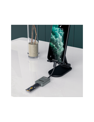 AISENS USB-C Dock M.2 (NGFF) ASUC-M2D012-GR SATA/NVMe A USB3.1 Gen2, Gris