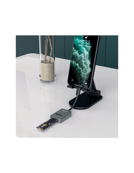 AISENS USB-C Dock M.2 (NGFF) ASUC-M2D012-GR SATA/NVMe A USB3.1 Gen2, Gris
