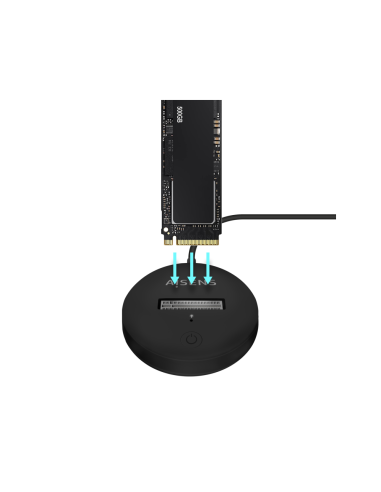 AISENS USB-C Dock M.2 (NGFF) ASUC-M2D013-BK SATA/NVMe A USB3.1 Gen2, Negra
