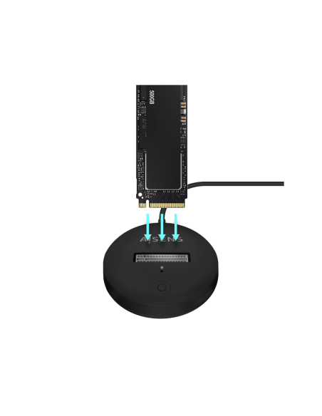 AISENS USB-C Dock M.2 (NGFF) ASUC-M2D013-BK SATA/NVMe A USB3.1 Gen2, Negra