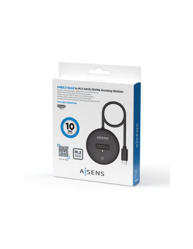 AISENS USB-C Dock M.2 (NGFF) ASUC-M2D013-BK SATA/NVMe A USB3.1 Gen2, Negra