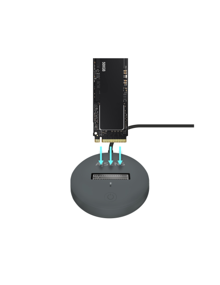 AISENS USB-C Dock M.2 (NGFF) ASUC-M2D014-GR SATA/NVMe A USB3.1 Gen2, Gris