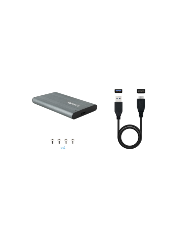 TooQ Caja Externa para Discos de 2,5” HDD/SSD, Gris